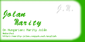 jolan marity business card